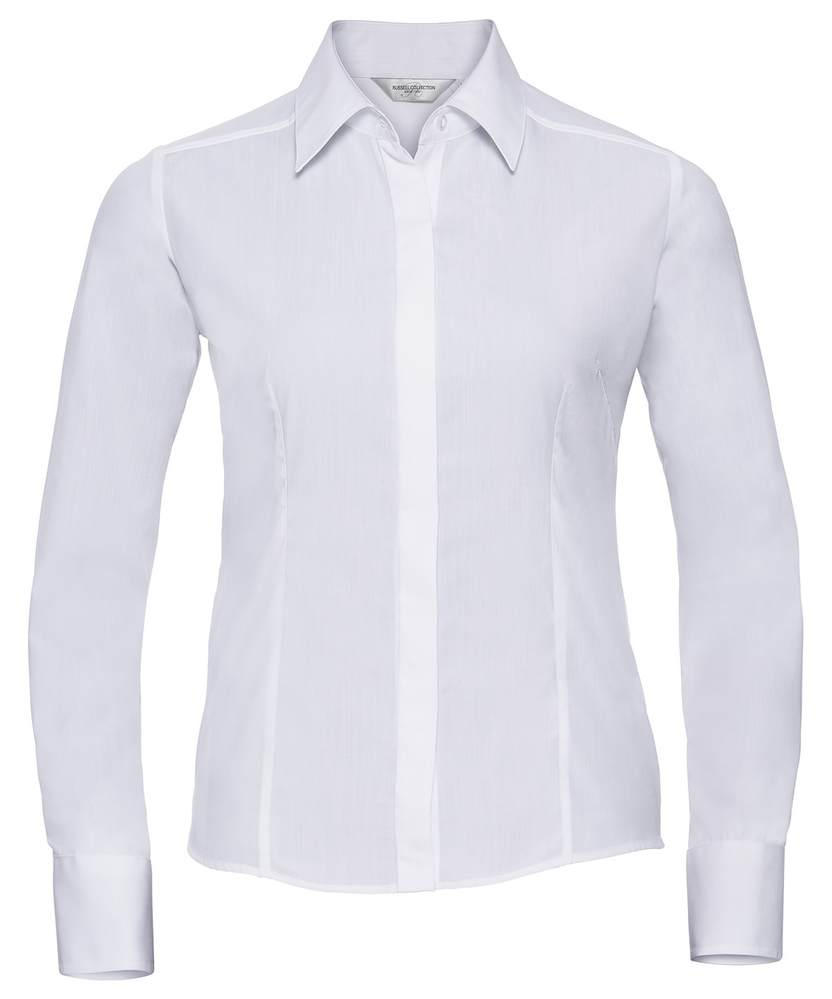 Women's long sleeve polycotton easycare fitted poplin shirt